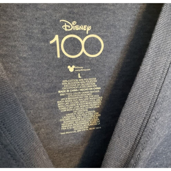 Original Disney 100 Years of Wonder Micky Mouse Size L Unisex T-Shirt -NWT - Picture 3 of 7